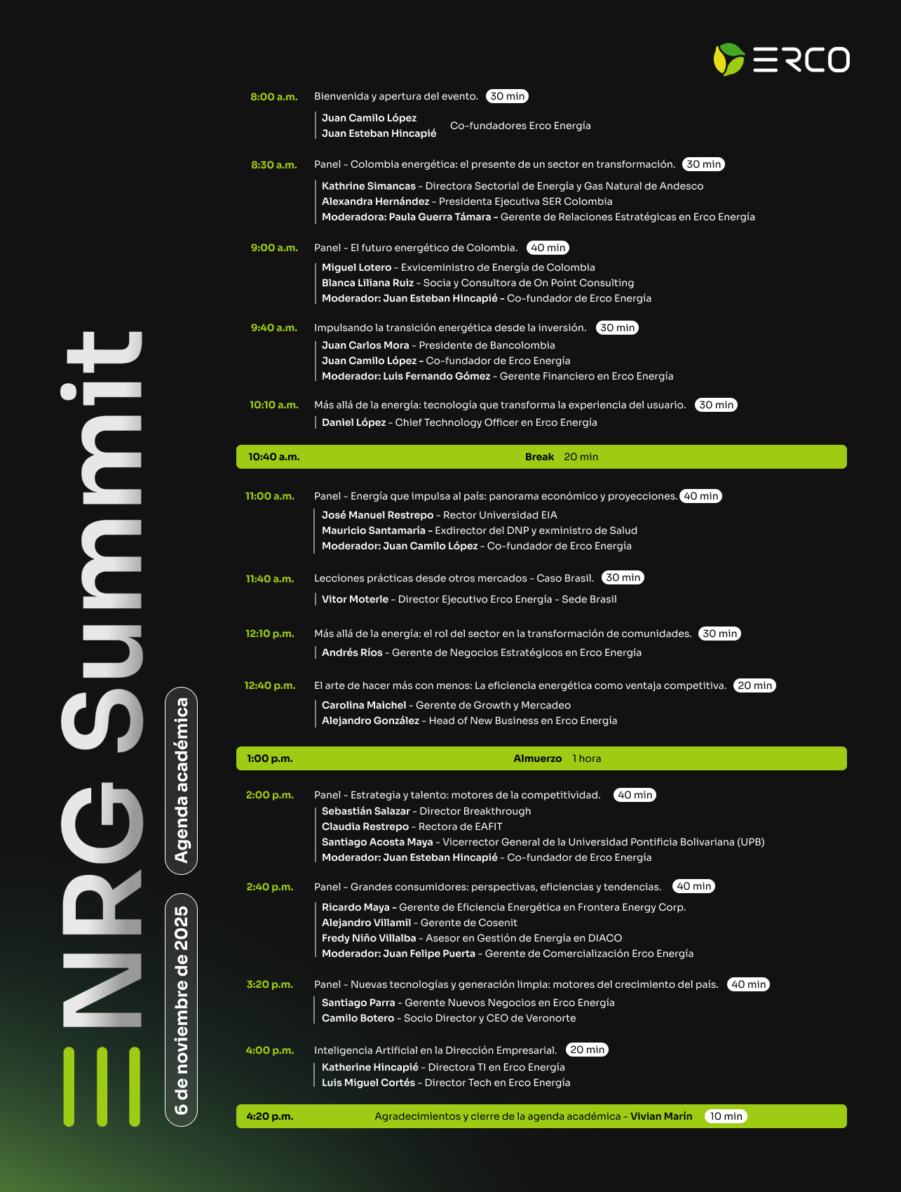 Agenda ENRG Summit 2025